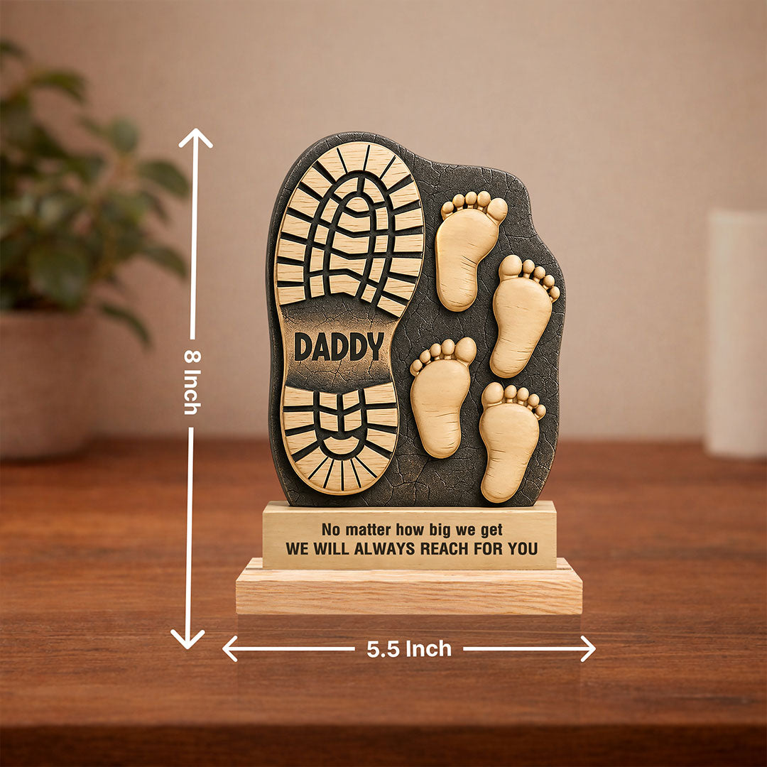Personalized Daddy Footprint Table Top Gift 5.5x8" | Emotional Father’s Day Keepsake | Love Craft Gifts™