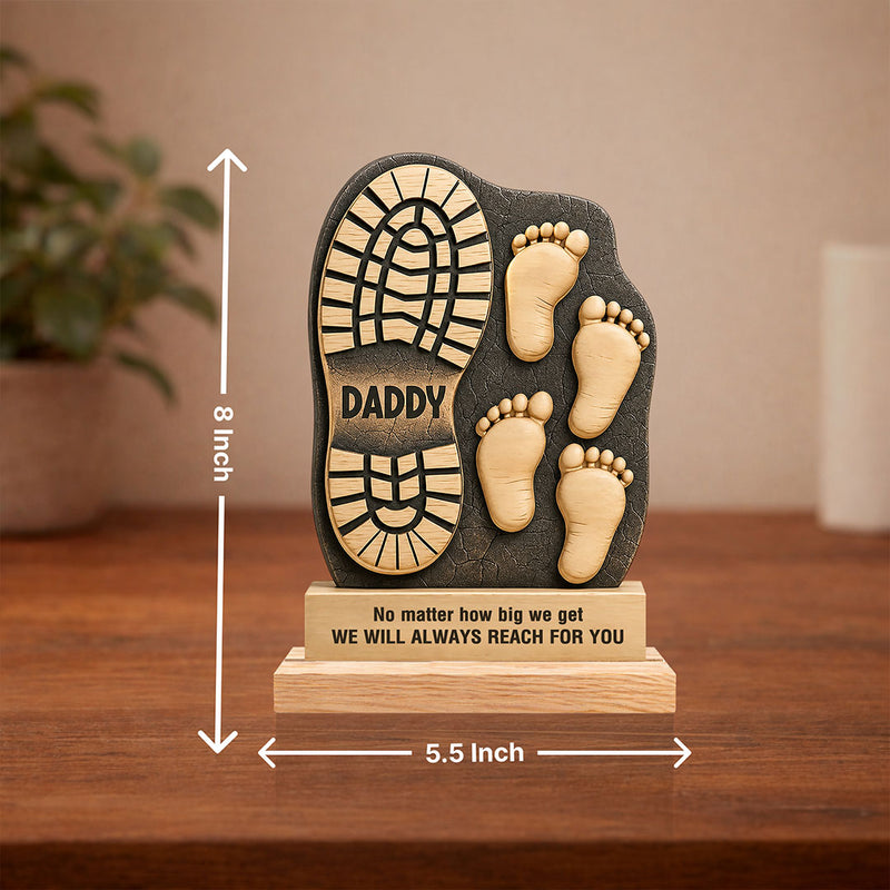 Personalized Daddy Footprint Table Top Gift 5.5x8" | Emotional Father’s Day Keepsake | Love Craft Gifts™