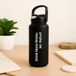 Personalized Black Water Bottle Set | Love Craft Gifts