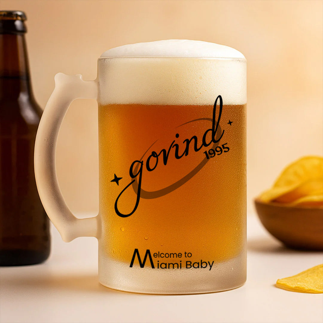 Personalized Frosted Beer Mug | Custom Name & Message | Love Craft Gifts