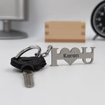 Personalized "I ❤️ U" Metal Keychain | Love Craft Gifts