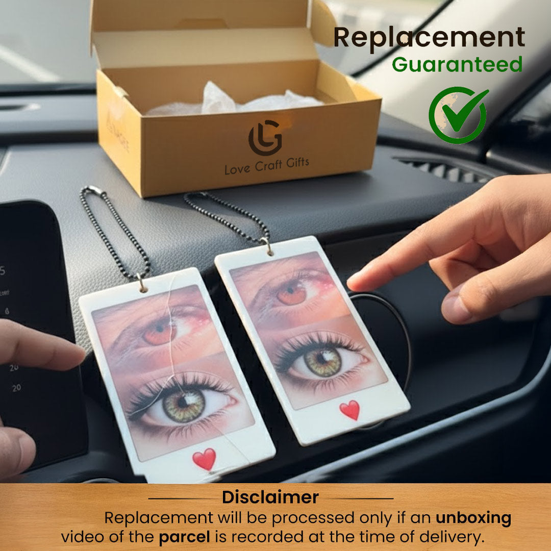 Couple Eye Car Hanger (2×3" – Custom Eye Photo)| Love Craft Gifts