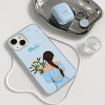 Custom Illustrated Name Phone Case – Personalized Cartoon Portrait Clear Cover | Love Craft Gifts