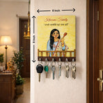 Personalized Family Key Holder Wall Frame – Custom Name Wooden Key Hanger for Home Entrance (6x8 Inch) | Love Craft Gifts