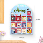 One Year Baby Milestone Photo Frame | Personalized Toddler Memory Board | Newborn to 1 Year Growth Chart Gift | Love Craft Gifts