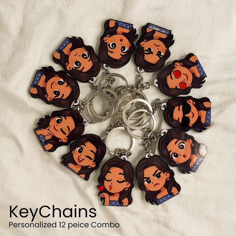 Personalized Emoji Keychain – 12-Piece Combo Set | Love Craft Gifts