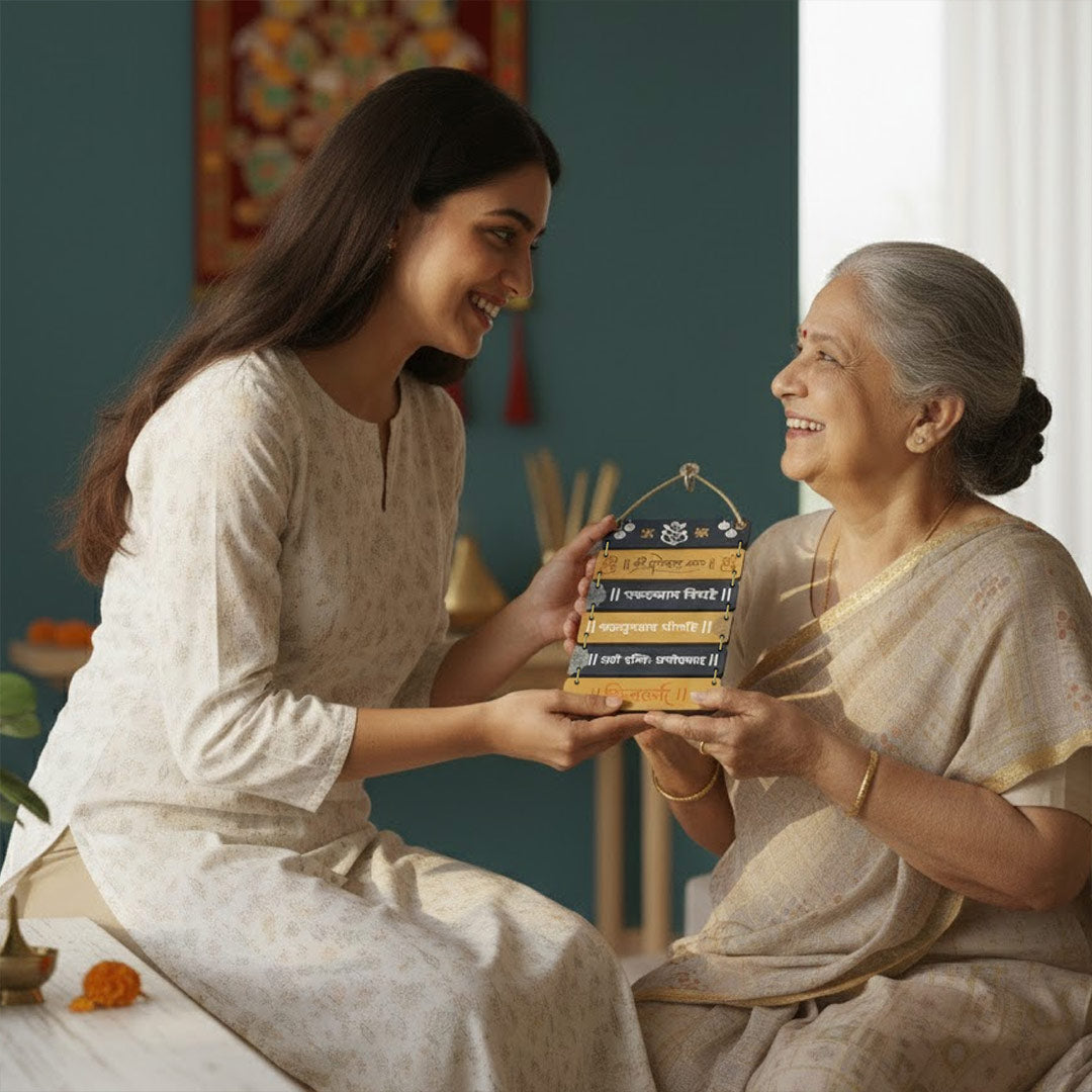 Ganesh Mantra Wall Hanging (9×18 Inch) | Love Craft Gifts