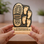Personalized Daddy Footprint Table Top Gift 5.5x8" | Emotional Father’s Day Keepsake | Love Craft Gifts™