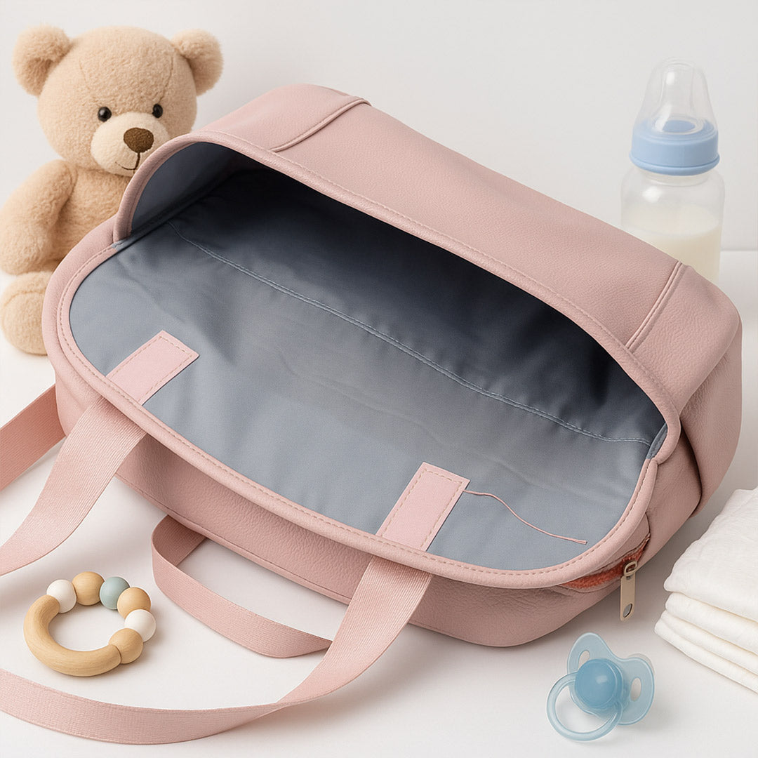 Personalized Baby Essentials Organizer Bag – Pink | Love Craft Gifts