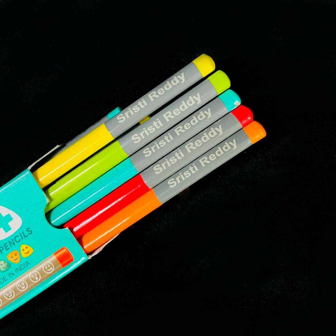 Personalized Pencils & Name Slip Stickers Combo Set