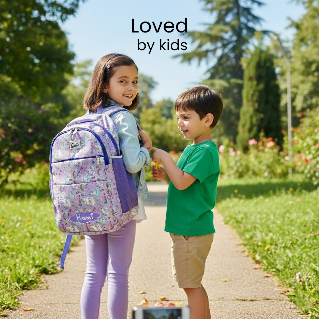 Personalized Kids Backpack With Name – Purple Unicorn Print School Bag for Girls