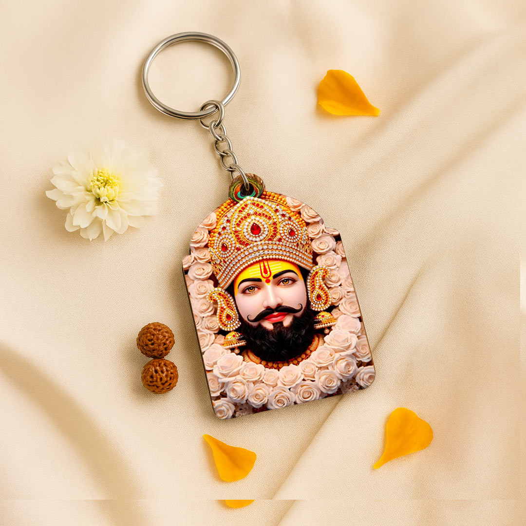 Love Craft Gifts – Khatu Shyam Ji Temple Arch Keychain | Premium UV Printed MDF | 2×3 inch