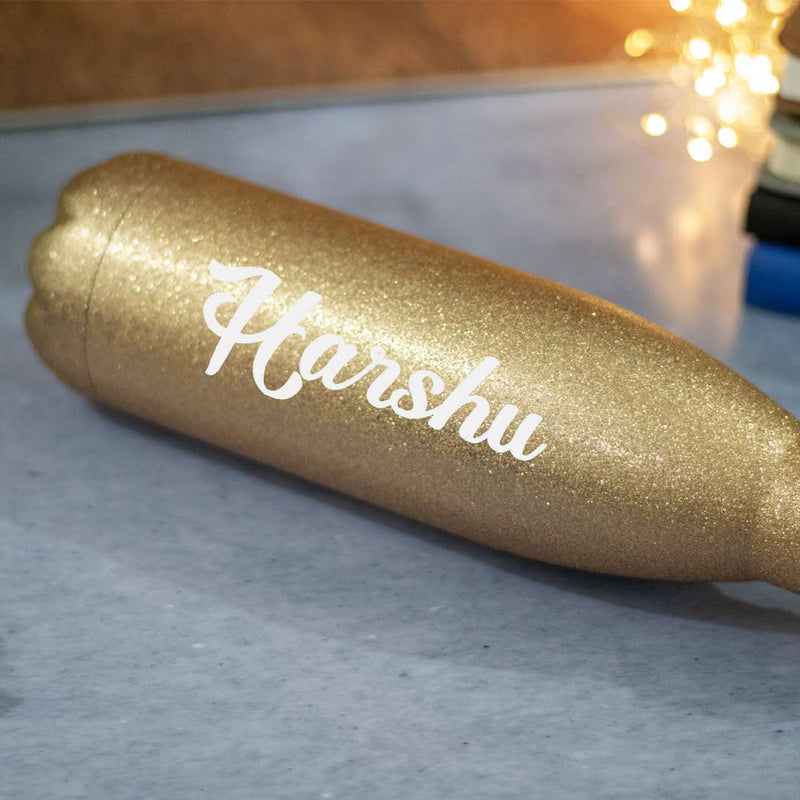 Glitter Finish Personalized Stainless Steel Water Bottle(500 ml)