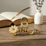 Luxury Golden Floral Hair Claw Clip – Elegant Daisy Design for Women | Love Craft Gifts