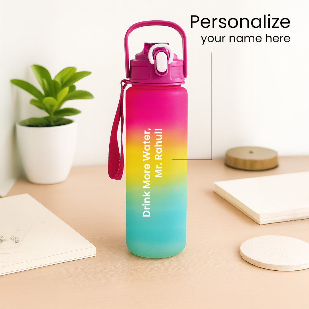 Personalized Gradient Water Bottle with Time Markers | Love Craft Gifts