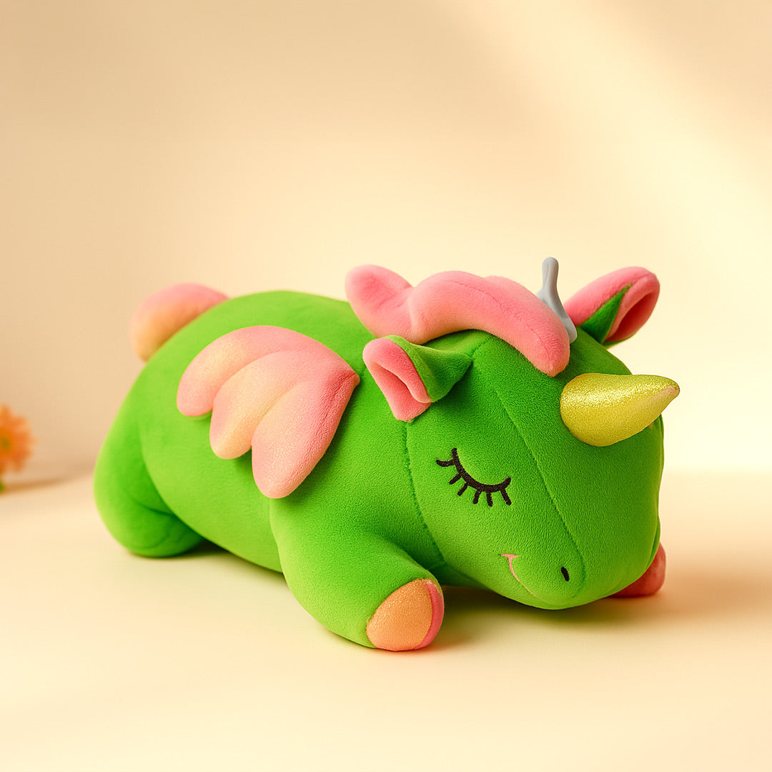 Green Unicorn Plush Toy – Soft Winged Stuffed Animal for Kids | Love Craft Gifts