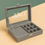 Grey Velvet Jewellery Organizer Box | Love Craft Gifts