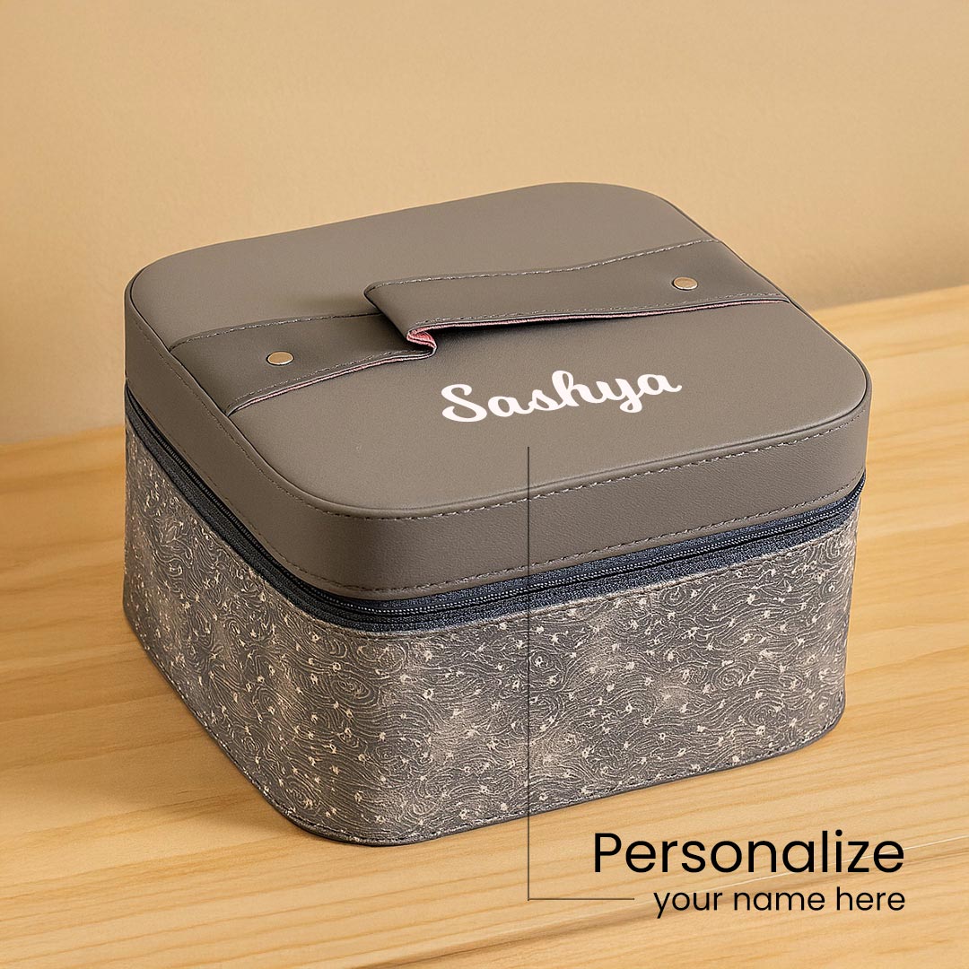Personalized Grey Jewellery Storage Box | Love Craft Gifts