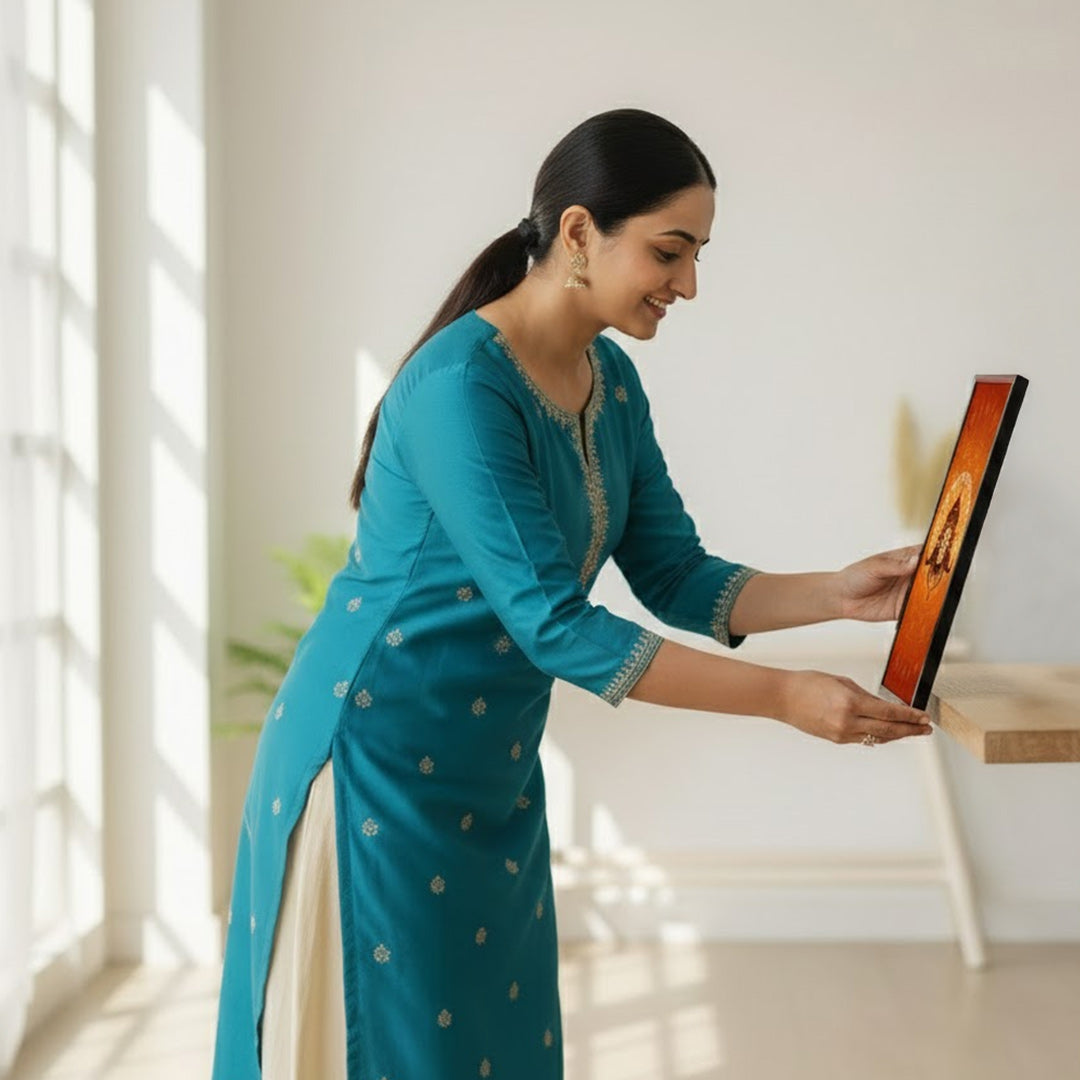 Hanuman Chhavi Wall Frame with Ram Mantra (18×8 Inch) | Love Craft Gifts