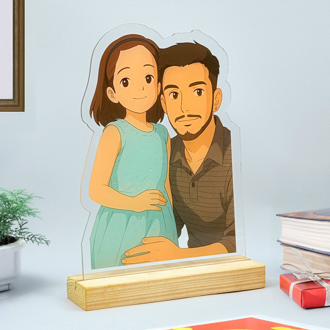 Custom Ghibli-Inspired Acrylic Table Stand – Personalized Anime Art Gift