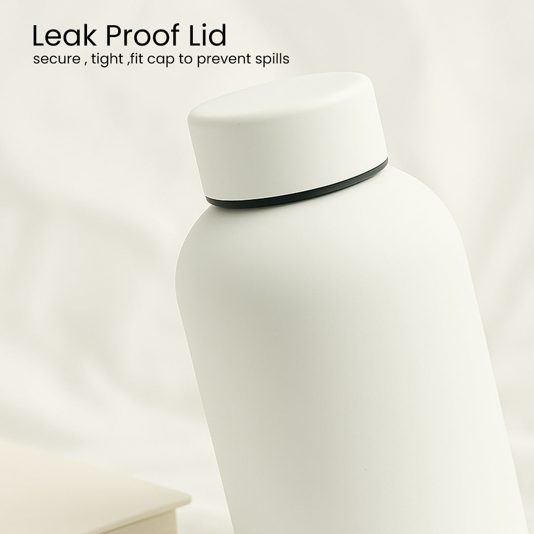 Custom White Matte Stainless Steel Water Bottle – 500ml