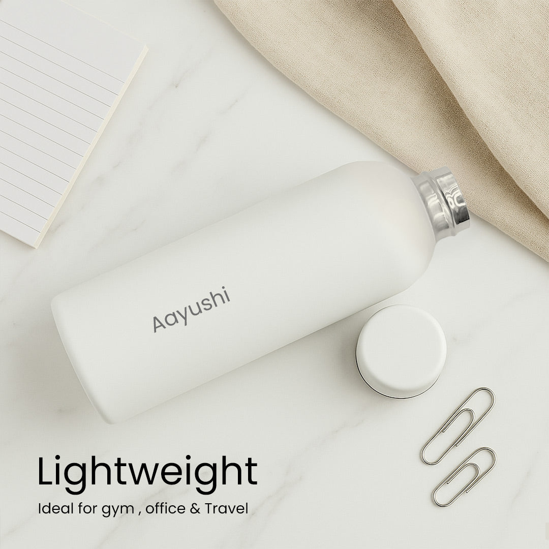 Custom White Matte Stainless Steel Water Bottle – 500ml