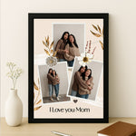 Custom Mother-Daughter Photo Frame – I Love You Mom Wall Art Gift | Love Craft Gifts
