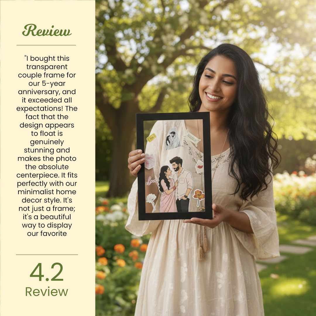 Personalized Acrylic Couple Frame – 8×12” | Custom Illustration | Love Craft Gifts