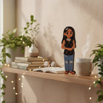 Personalized Illustrated Art Table Stand – 3×9" Custom Character Design | Love Craft Gifts