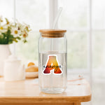 Custom Glass Tumbler with Straw & Bamboo Lid | Personalized with Name & Initial | Love Craft Gifts
