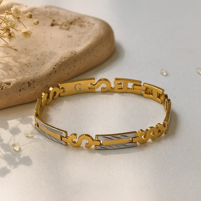 Personalized Designer Golden Chain Bracelet for Men | Love Craft Gifts