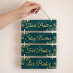 Think Positive Stay Positive Wall Hanging – Motivational Wooden Hanging Décor (12×9 Inch) | Love Craft Gifts