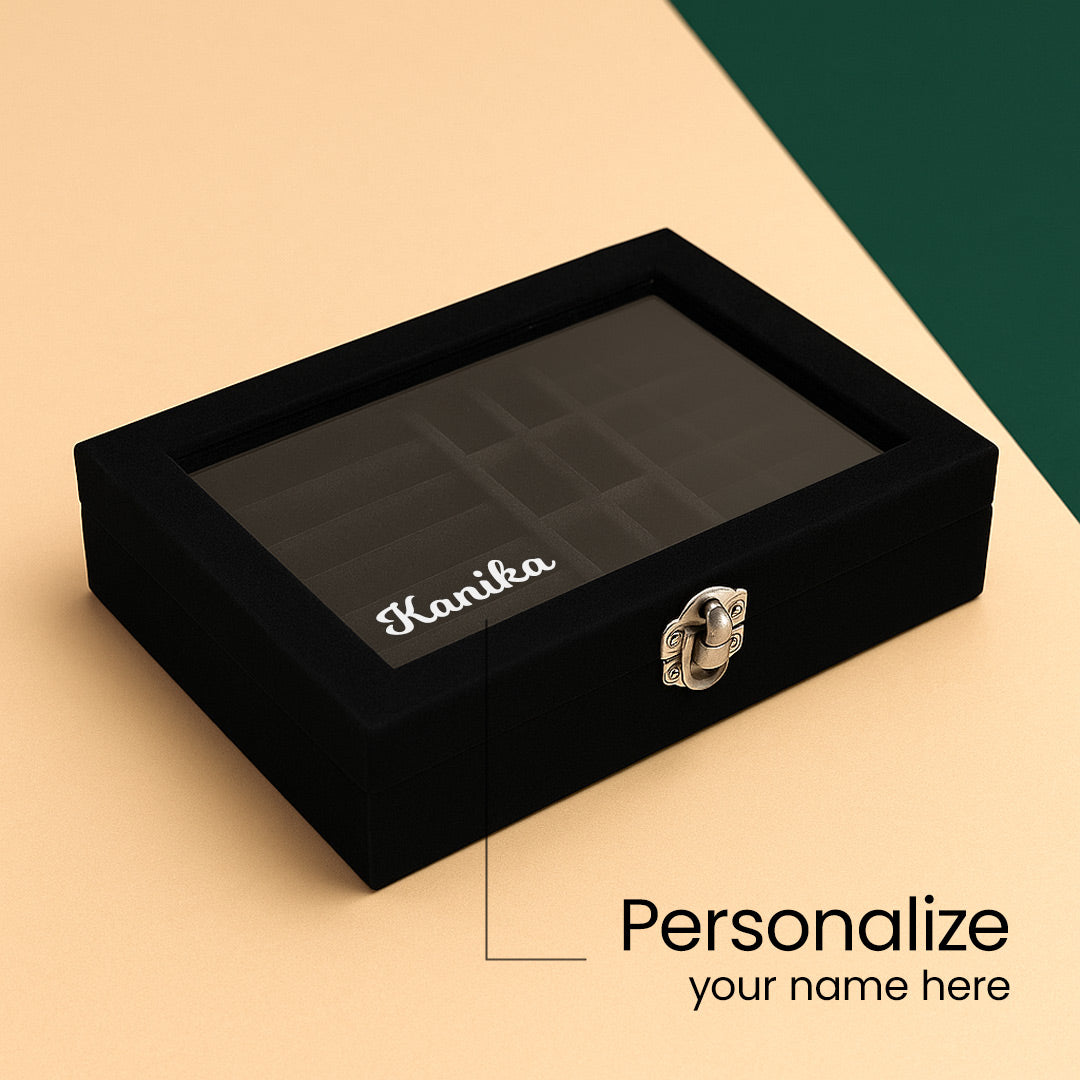 Black Velvet Jewellery Organizer Box | Love Craft Gifts