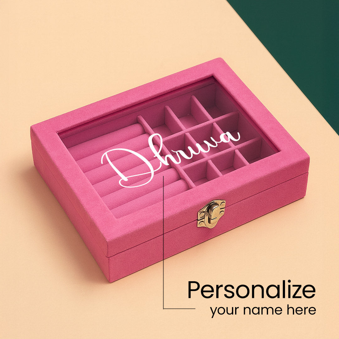 Pink Velvet Jewellery Organizer Box | Love Craft Gifts