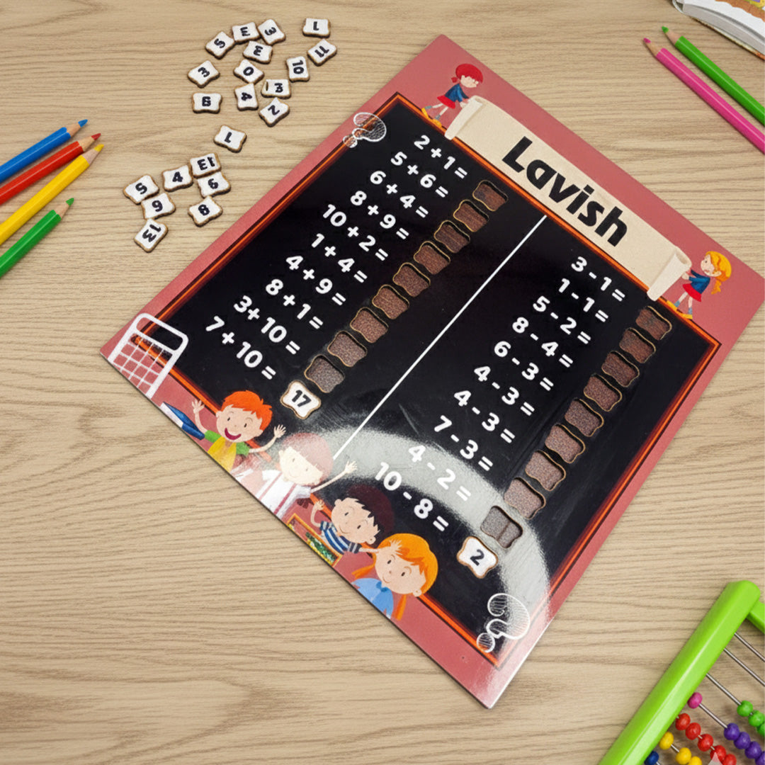 My First Maths Board – Addition & Subtraction Practice Learning Board (10×11″) | Love Craft Gifts