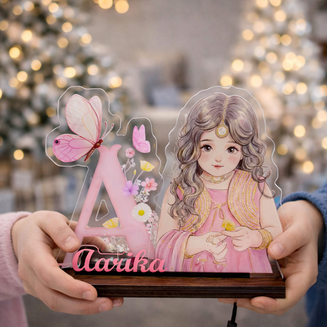 Personalized Kids Alphabet Name Acrylic LED Lamp (9×8 Inch) | Love Craft Gifts
