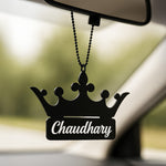 Crown Shape Customized Car Hanger – Black Acrylic| Love Craft Gifts