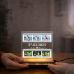 Personalized Film Strip LED Photo Frame Lamp with Date & Name 6x6 Inch | Love Craft Gifts