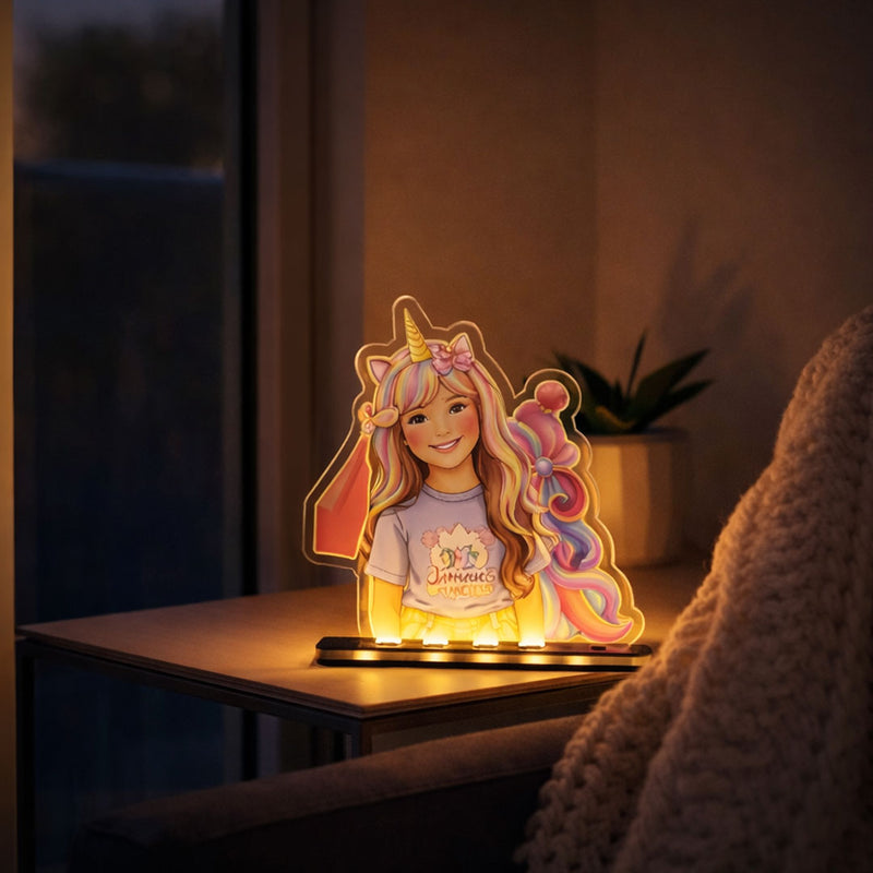 Glow Memories – Personalized Unicorn Acrylic LED Lamp (For Kids)