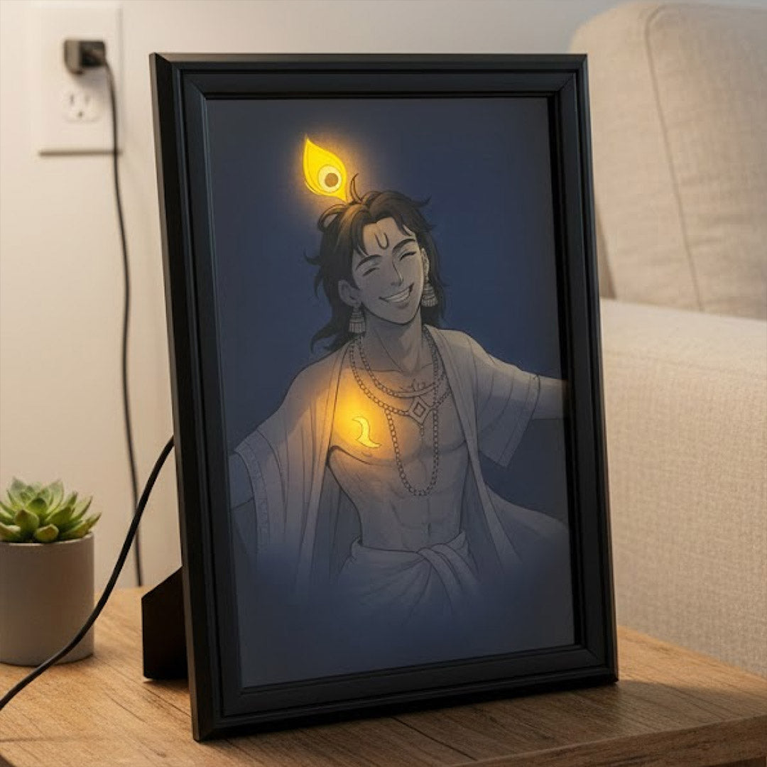 Lord Krishna LED Wall Frame with Real Glow (8×12 Inch) | Love Craft Gifts