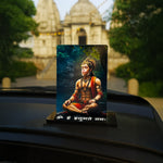 Meditating Hanuman Acrylic Car Dashboard Frame – UV Printed 4×6 Inch Spiritual Dashboard Decor
