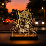 Lord Krishna LED Car Dashboard Lamp – Premium Acrylic Kanha Dashboard Light for Car Interior, Home Decor & Spiritual Gift | LoveCraftGifts™