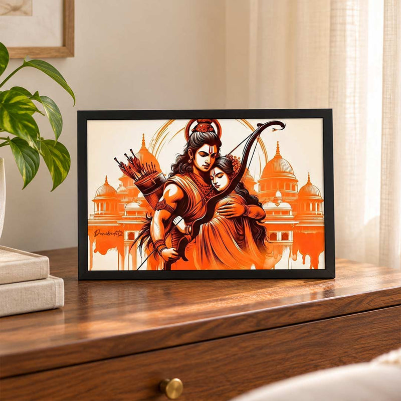 Lord Ram & Sita Religious Frame | Pooja Room & Mandir Décor | Love Craft Gifts™