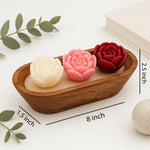 Lotus Flower Scented Candle Set – Decorative Aromatherapy Gift in Wooden Tray | Love Craft Gifts
