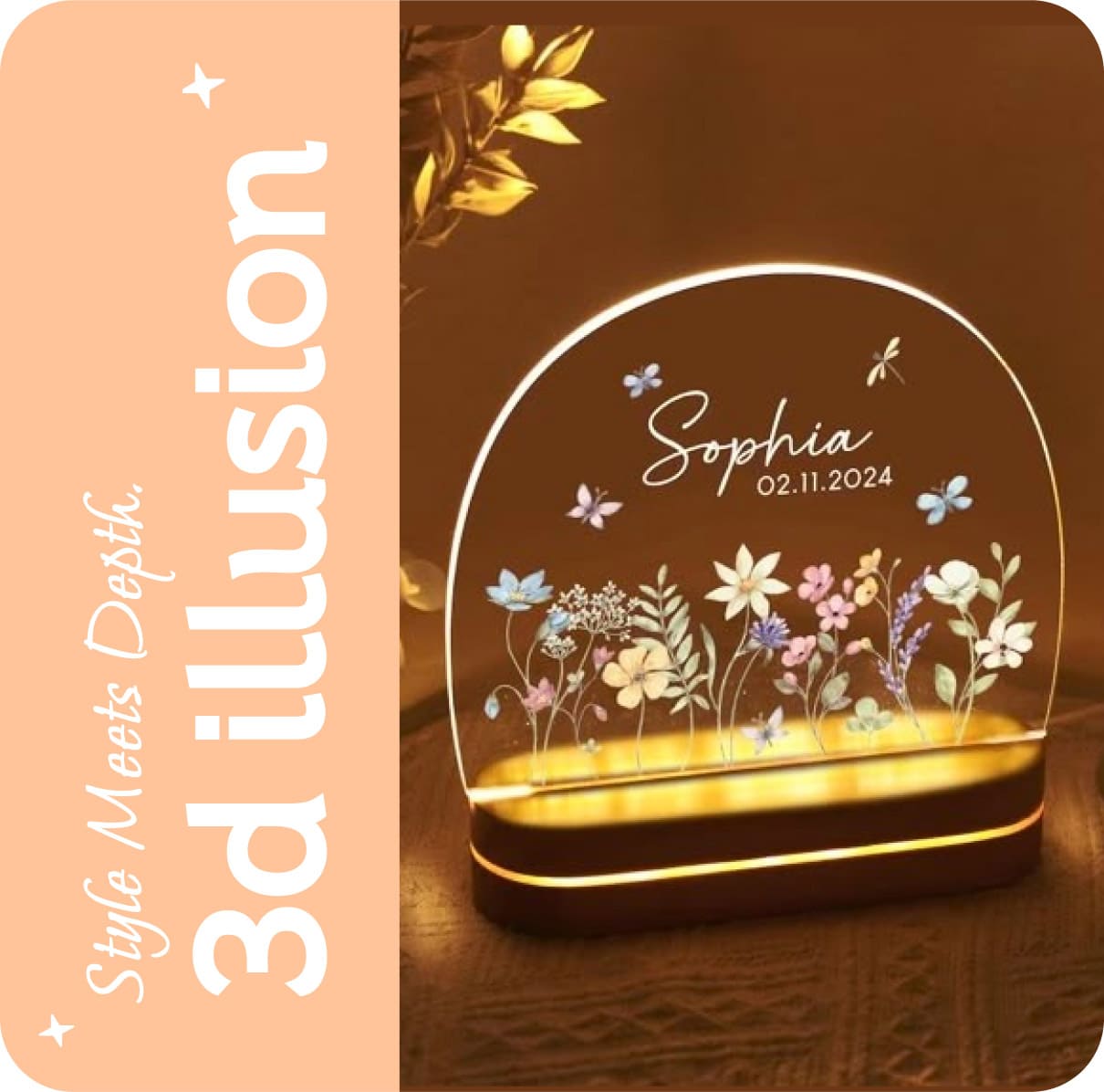 Love Craft Gifts | 3D Acrylic Lamp Illusion | Collection – Personalized 3D Illusion Lamps with Custom Name Designs and LED Glow for Unique Gifting and Room Decor
