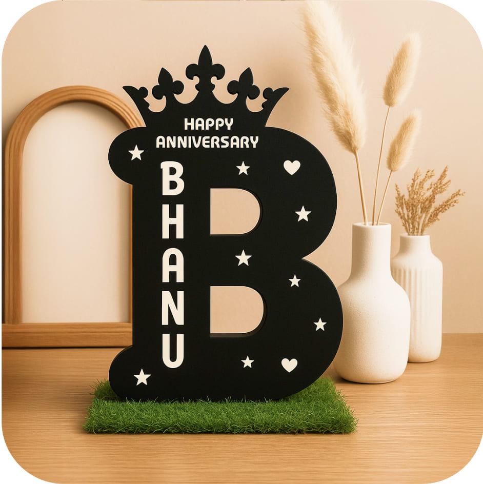 Love Craft Gifts | A to Z Light Frame | Collection – Personalized Alphabet Light Frames with Custom Name and LED Glow for Gifting and Room Decor
