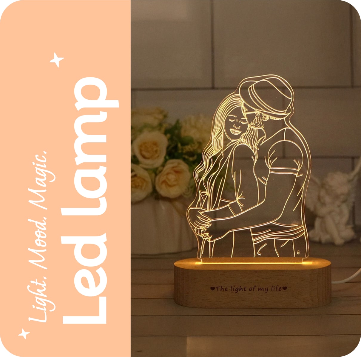 Love Craft Gifts | LED Photo Lamp | Collection – Personalized LED Lamps with Custom Photos and Names for Night Lighting and Memorable Gifting
