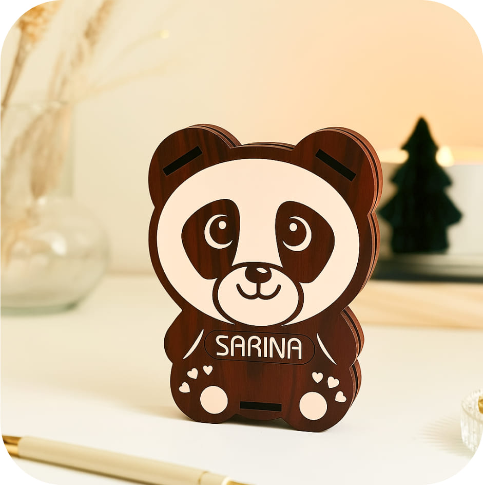 Love Craft Gifts | Panda Lamp | Collection – Personalized Panda Themed Lamps with Custom Name and Soft Glow for Kids Room and Birthday Gifting
