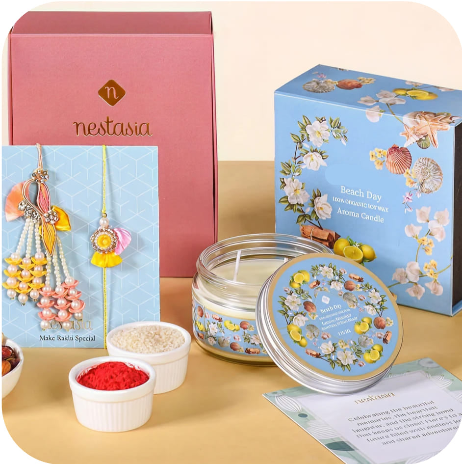 Love Craft Gifts | Raksha Bandhan Special | Collection – Personalized Rakhi Gifts Including Custom Name Perfumes, Wooden Table Tops, and Surprise Kinder Joy Pendants for Brother and Sister
