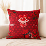 Red Love Personalized Photo Cushion with Romantic Quote (10x10) | Love Craft Gifts